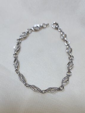JWBR Elegant Sterling Silver With Diamonds Tennis Style Bracelet
